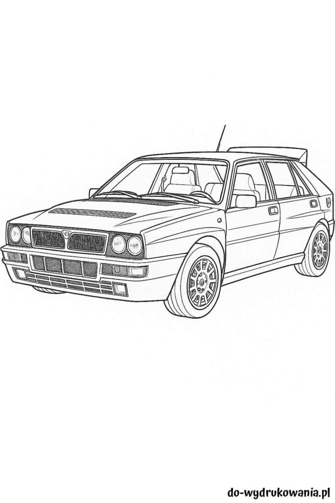 Kolorowanka Lancia Delta Integrale EVO 2 do wydrukowania w formacie pdf