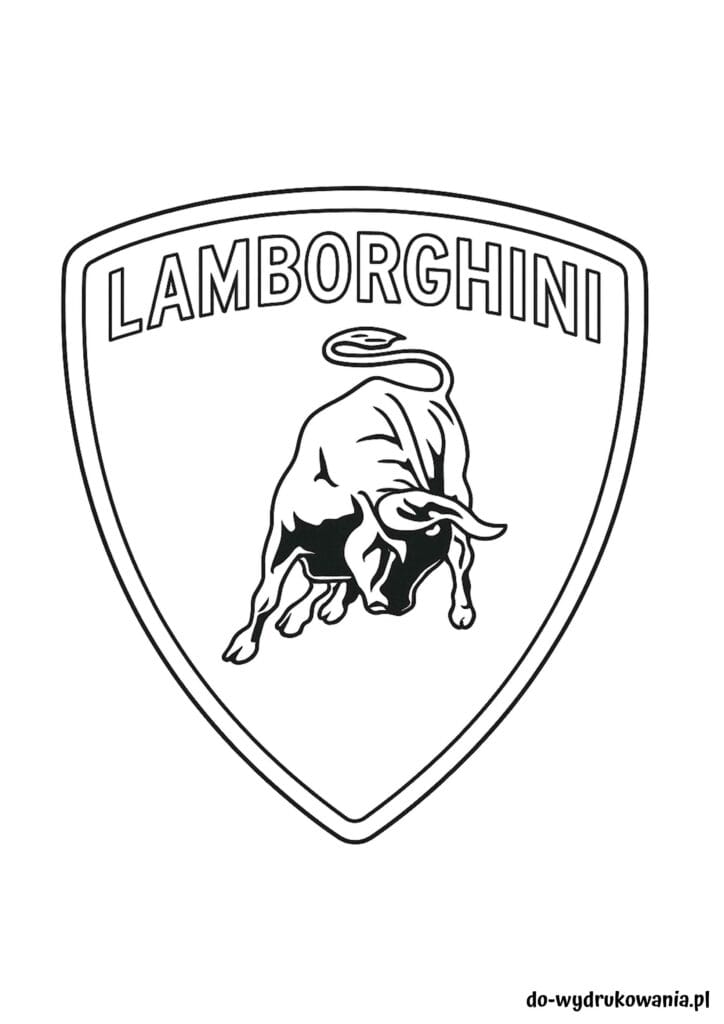 Kolorowanka Logo Lamborghini do wydrukowania w formacie pdf