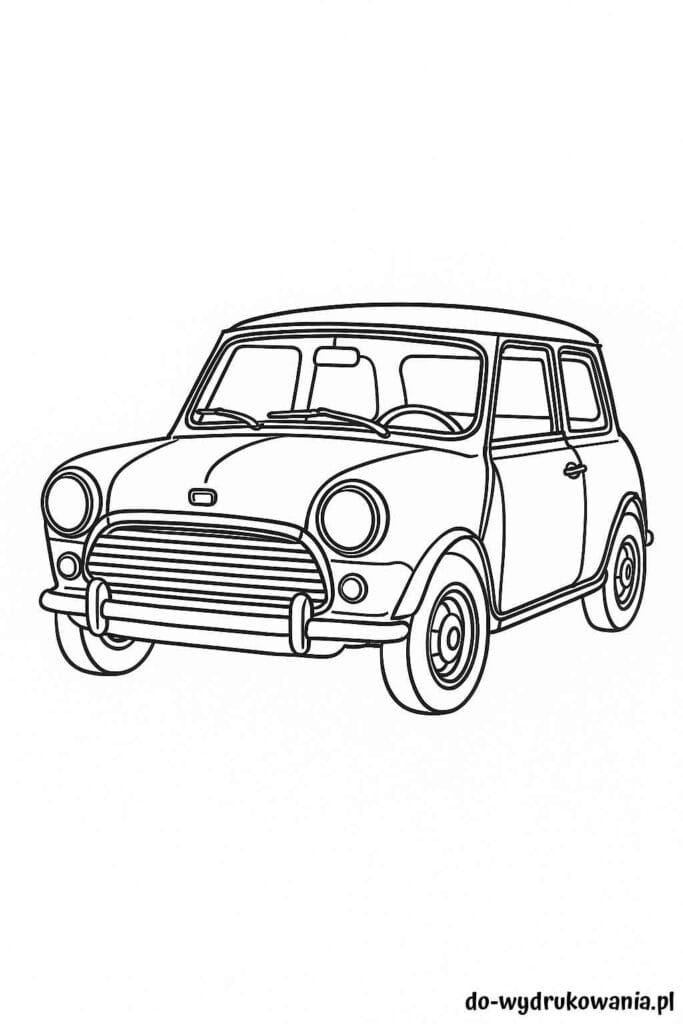 Kolorowanka Mini Cooper do wydrukowania w formacie pdf
