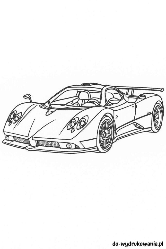 Kolorowanka Pagani Zonda do wydrukowania w formacie pdf