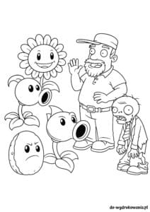 Kolorowanka Plants vs Zombie do wydrukowania w formacie pdf