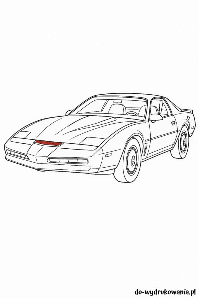 Kolorowanka Pontiak Trans AM 1982 KITT do wydrukowania w formacie pdf