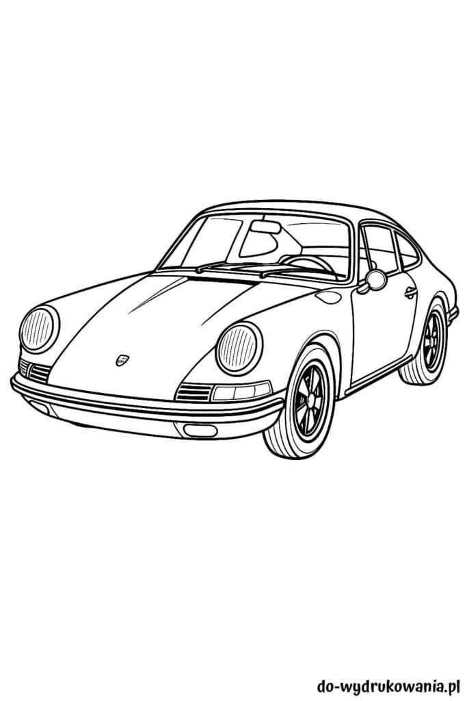 Kolorowanka Porsche 911 F do wydrukowania w formacie pdf