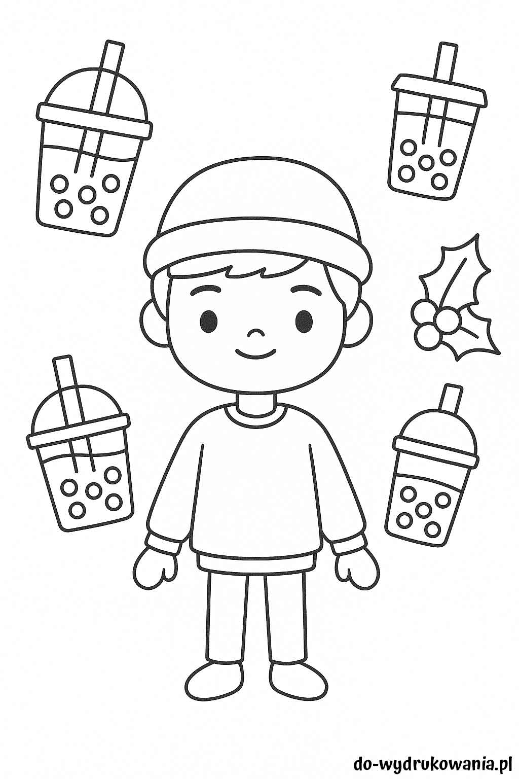 Kolorowanka Toca Boca z bubble tea do wydrukowania w formacie pdf