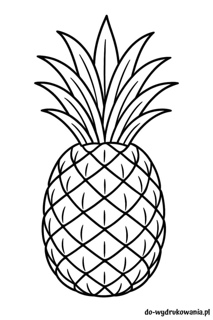 Kolorowanka ananas do wydrukowania w formacie pdf