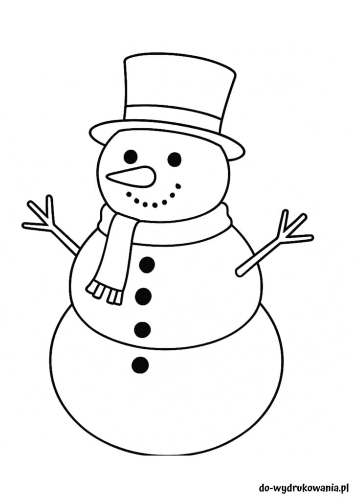 Kolorowanka bałwanek do wydrukowania w formacie pdf