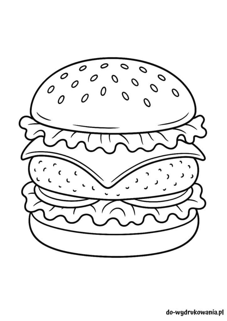 Kolorowanka cheesburger do wydrukowania w formacie pdf
