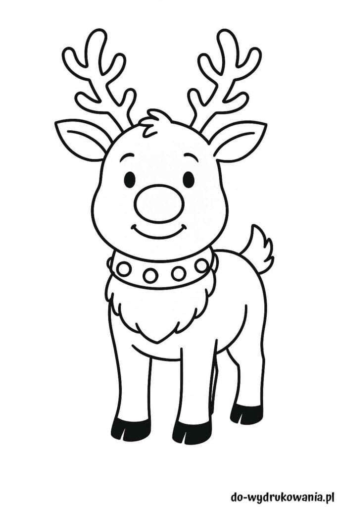 Kolorowanka renifer do wydrukowania w formacie pdf