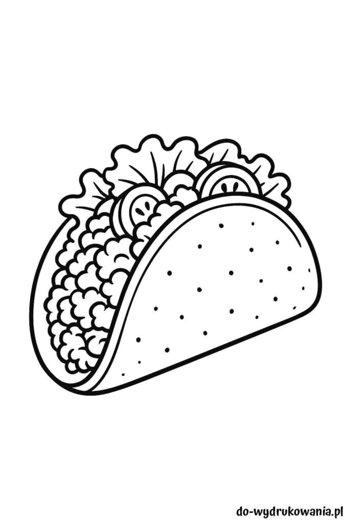 Kolorowanka taco do wydrukowania w formacie pdf