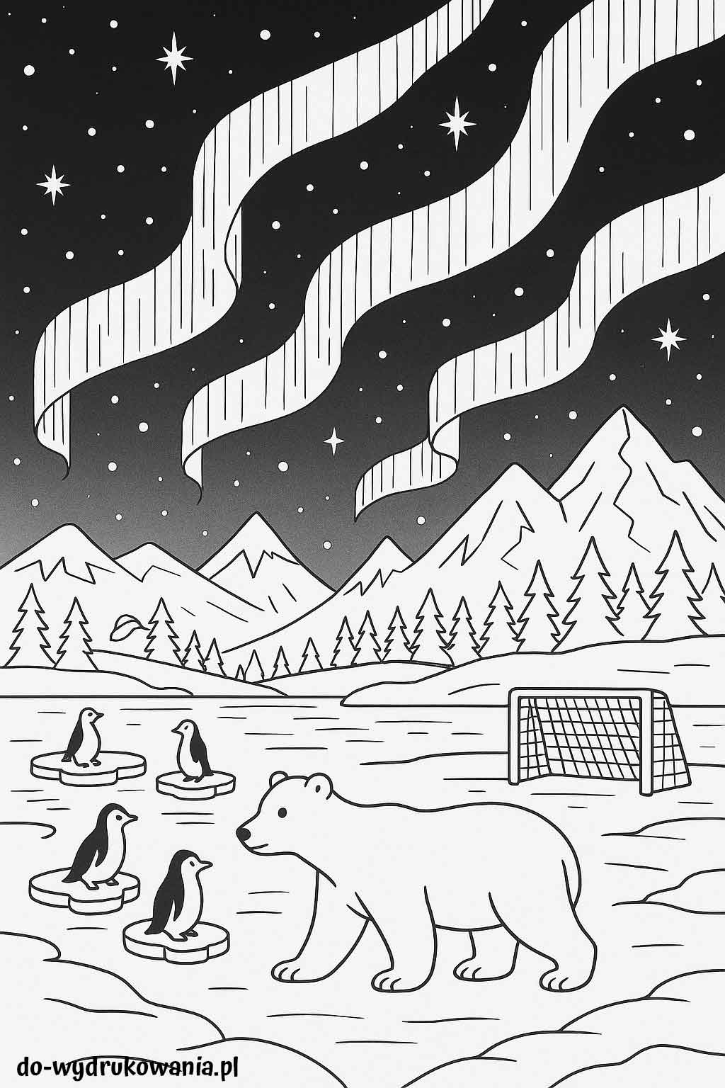 Kolorownaka zorza polarna do wydrukowania w formacie pdf