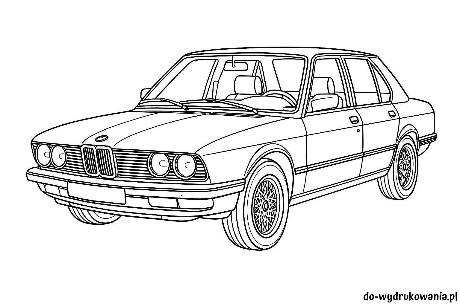Kolorowanka BMW E28 do wydrukowania w formacie pdf