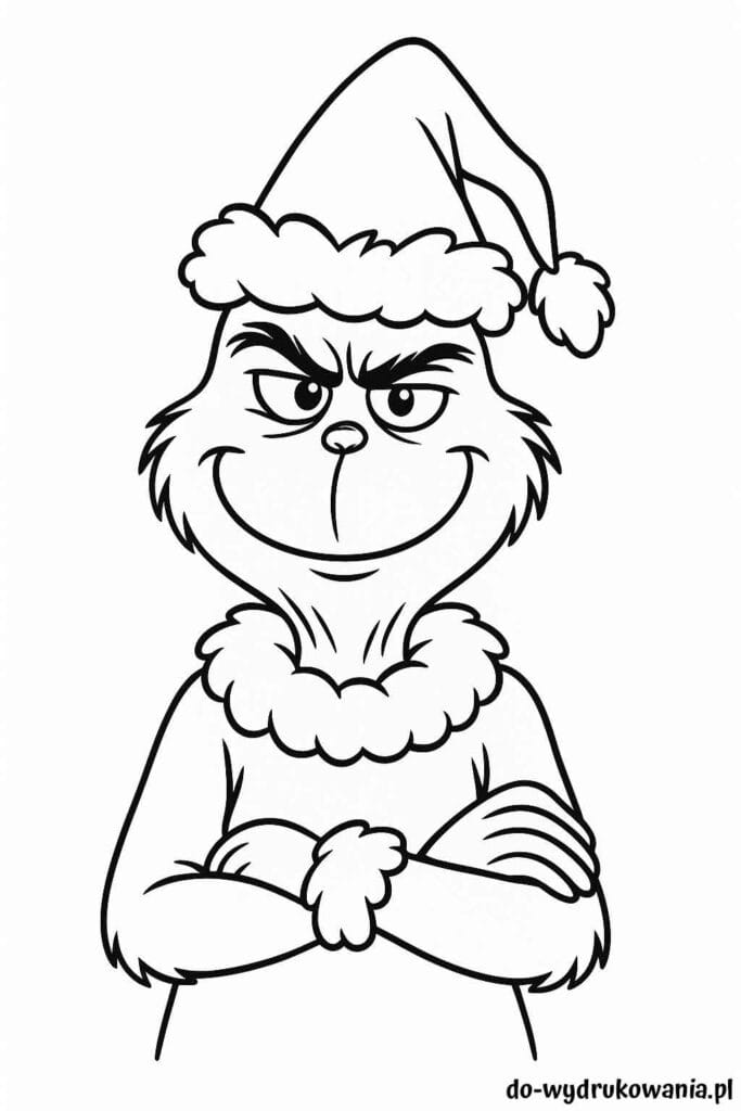 Kolorowanka Grinch #1 do wydrukowania w formacie pdf