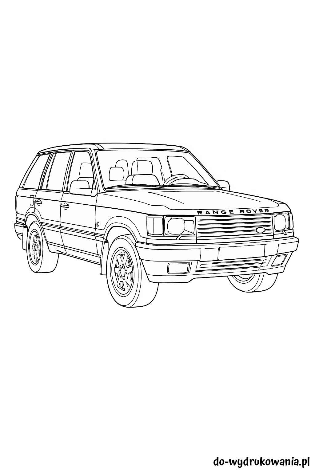 Kolorowanka Range Rover P38 do wydrukowania w formacie pdf
