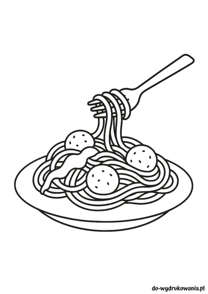 Kolorowanka spaghetti do wydrukowania w formacie pdf