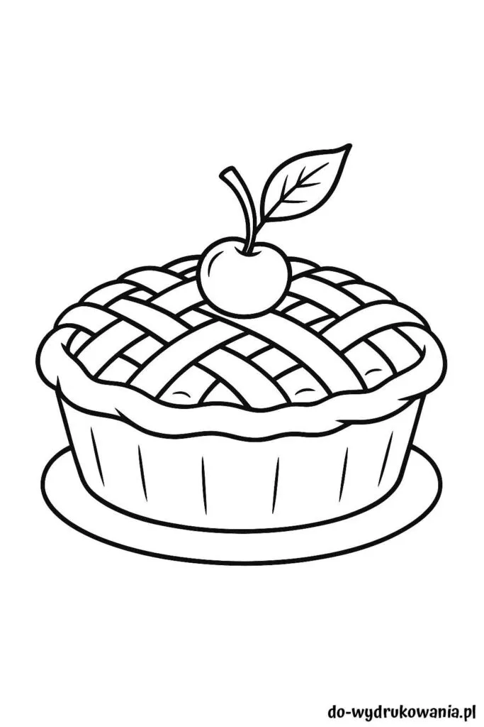 Kolorowanka szarlotka do wydrukowania w formacie pdf