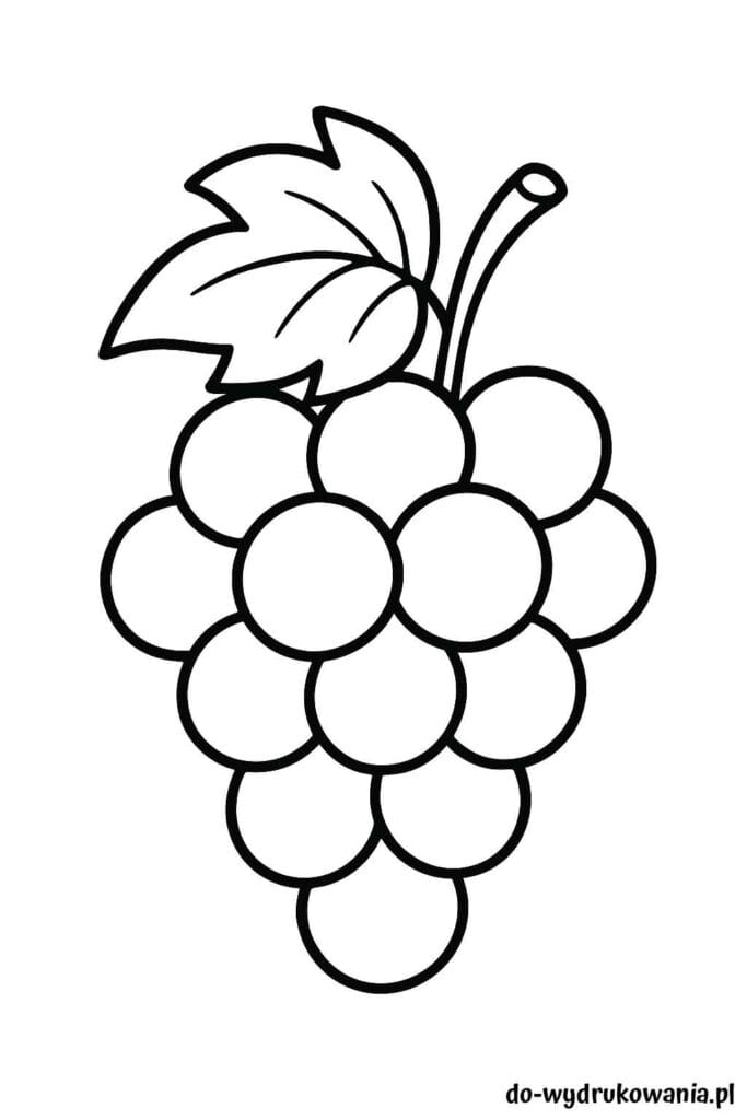 Kolorowanka winogrona 2 do wydrukowania w formacie pdf