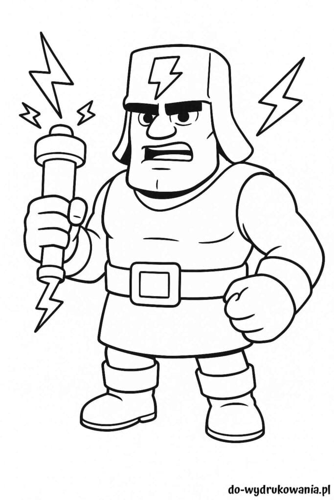Kolorowanka Electro Gigant Clash Royale do wydrukowania w formacie pdf