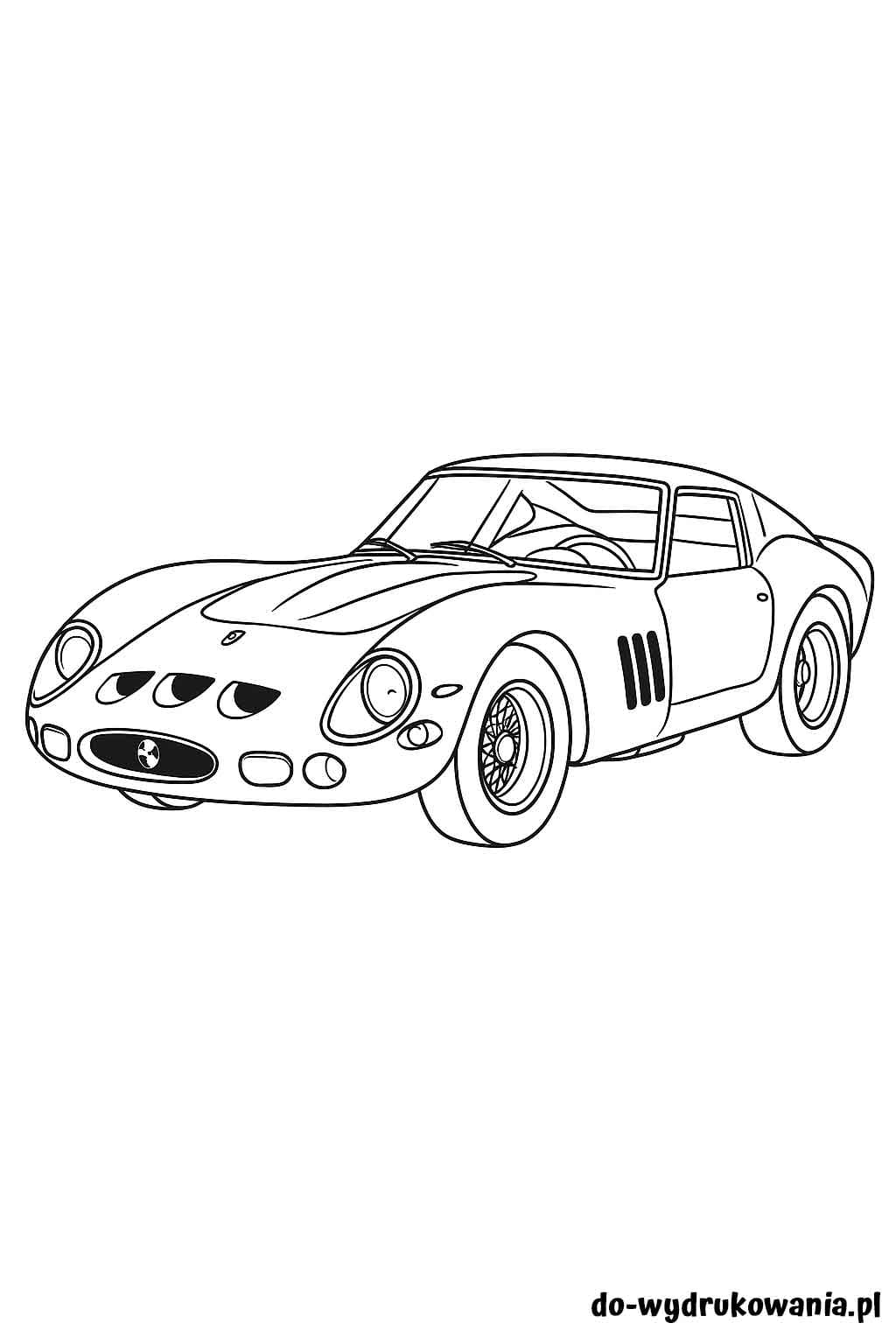 Kolorowanka Ferrari 250 GTO do wydrukowania w formacie pdf