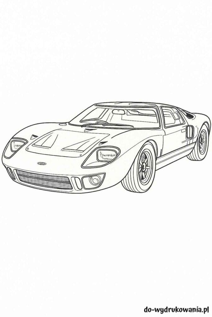 Kolorowanka Ford GT do wydrukowania w formacie pdf