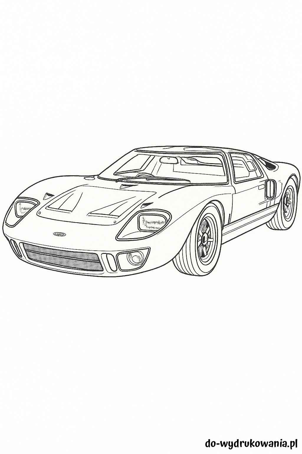 Kolorowanka Ford GT do wydrukowania w formacie pdf