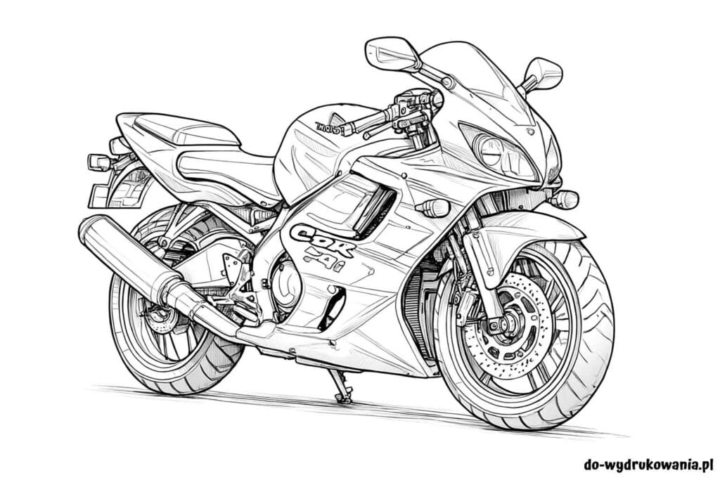 Kolorowanka Honda F4i 2 do wydrukowania w formacie pdf