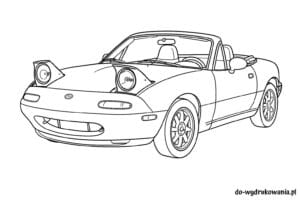 Kolorowanka Mazda Miata MX5 do wydrukowania w formacie pdf