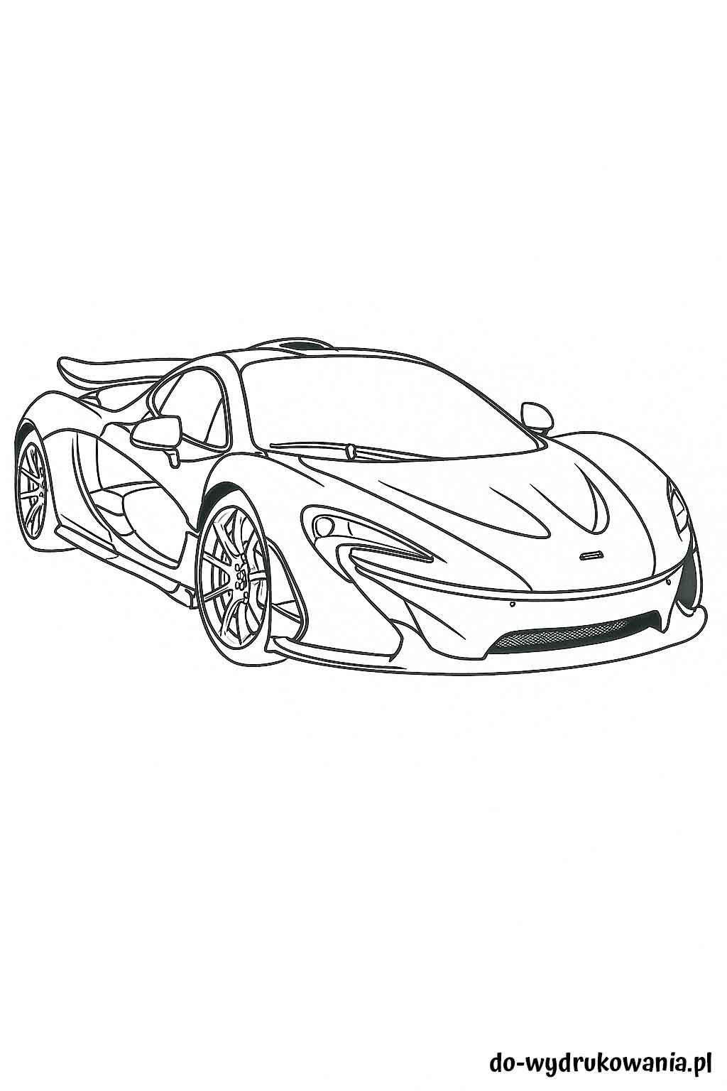 Kolorowanka McLaren P1 do wydrukowania w formacie pdf