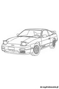 Kolorowanka Nissan 200SX S13 do wydrukowania w formacie pdf
