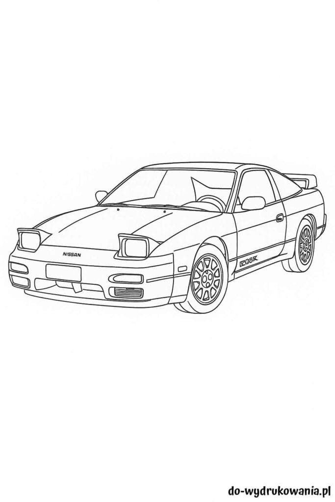 Kolorowanka Nissan 200SX S13 do wydrukowania w formacie pdf