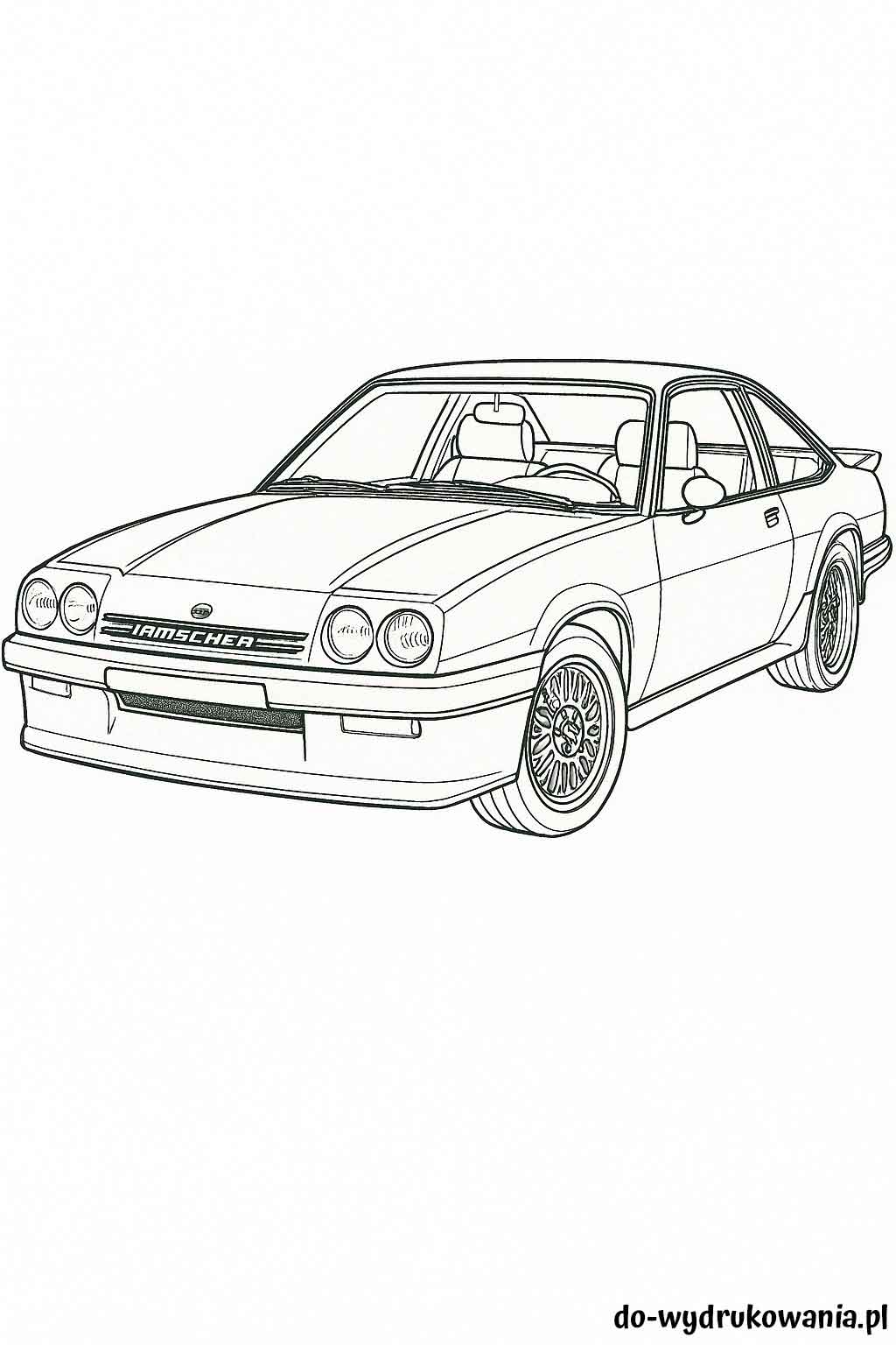 Kolorowanka Opel Manta B Irmscher do wydrukowania w formacie pdf