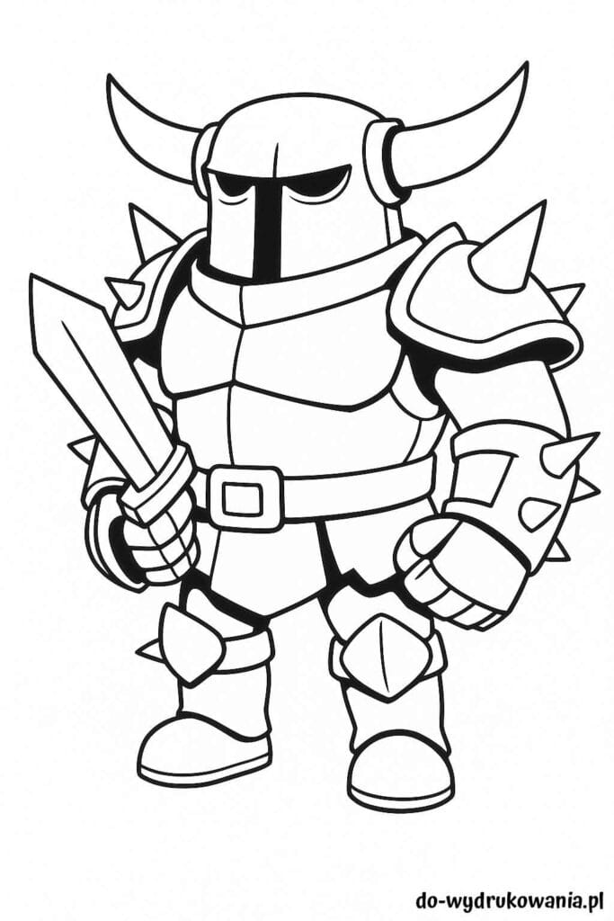 Kolorowanka P.E.K.K.A Clash Royale do wydrukowania w formacie pdf