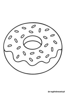 Kolorowanka donut do wydrukowania w formacie pdf