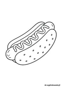 Kolorowanka hotdog do wydrukowania w formacie pdf