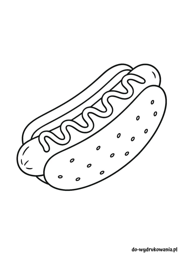 Kolorowanka hotdog do wydrukowania w formacie pdf