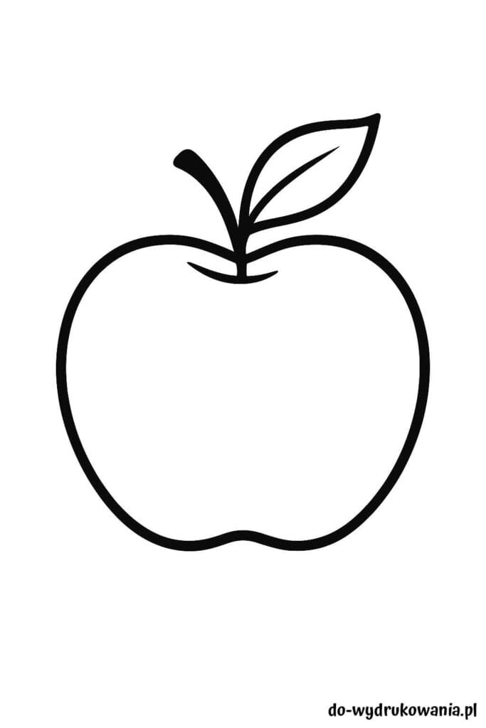 Kolorowanka jabłko do wydrukowania w formacie pdf