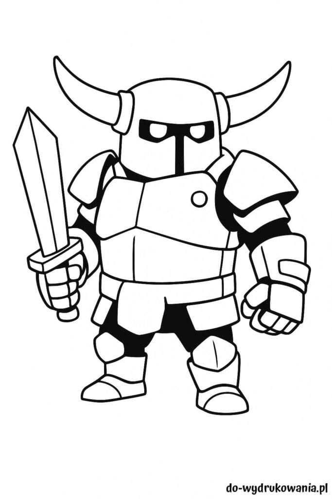 Kolorowanka mini P.E.K.K.A Clash Royale do wydrukowania w formacie pdf