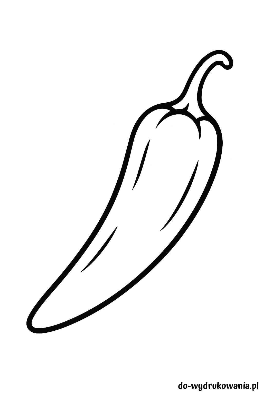 Kolorowanka papryczka chilli do wydrukowania w formacie pdf