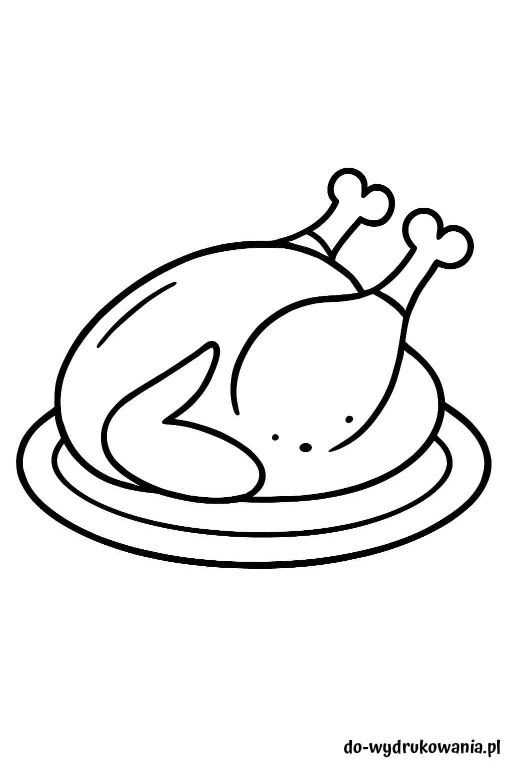 Kolorowanka pieczony kurczak do wydrukowania w formacie pdf