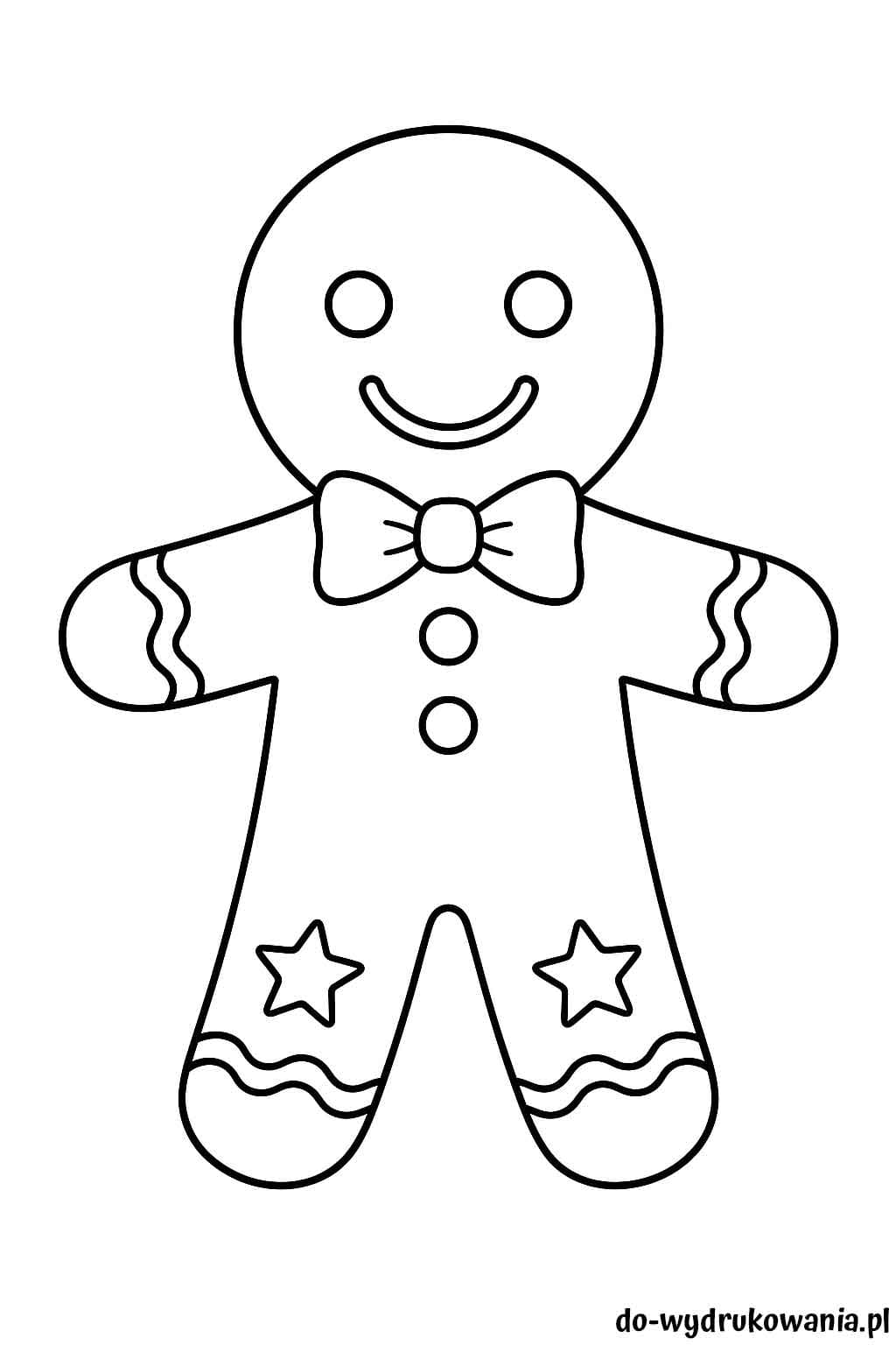 Kolorowanka piernikowy ludzik do wydrukowania w formacie pdf