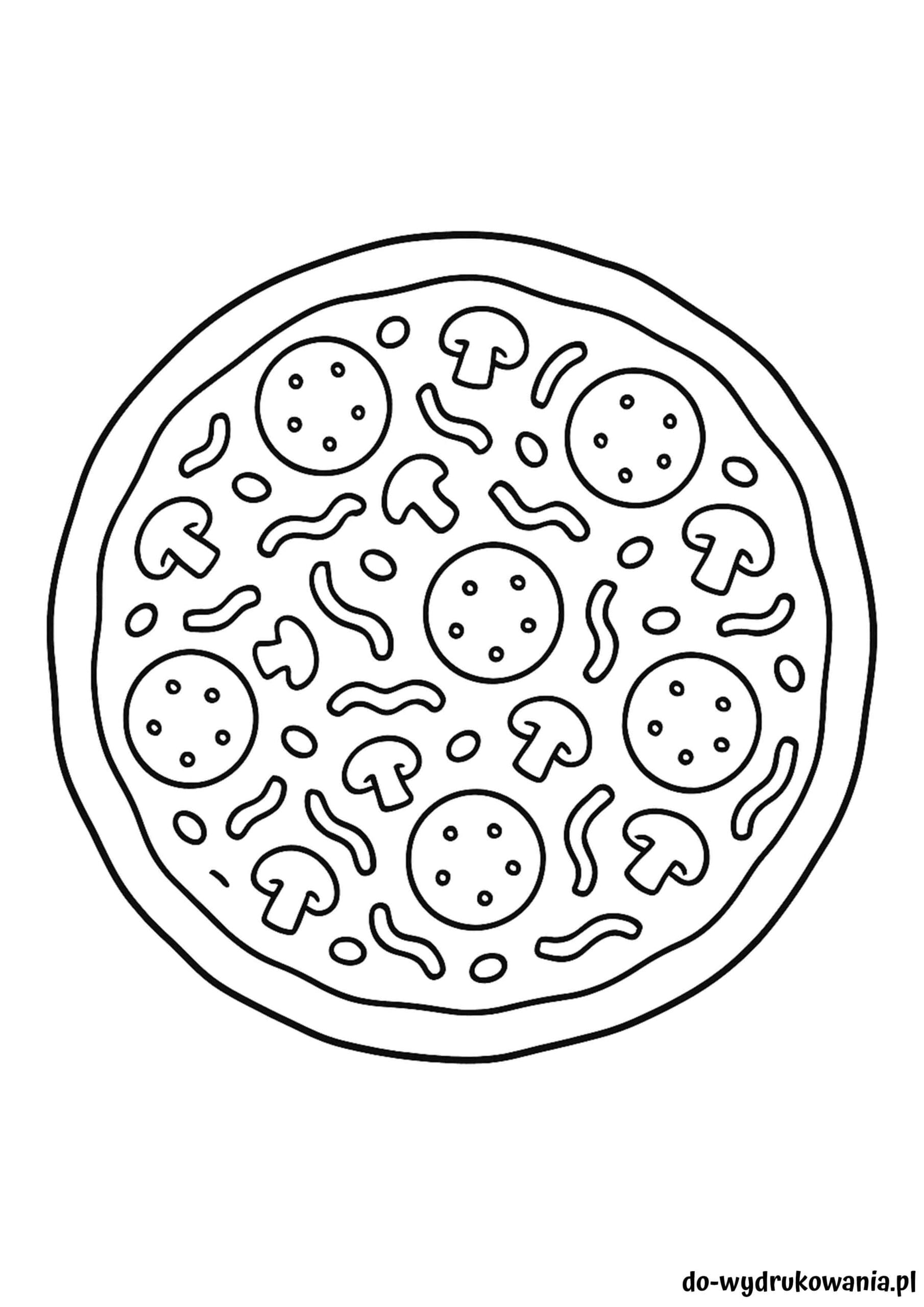 Kolorowanka pizza do wydrukowania w formacie pdf