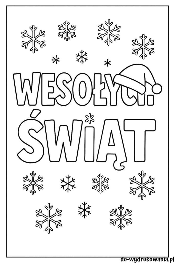 Kolorowanka wesołych świąt #2 do wydrukowania w formacie pdf